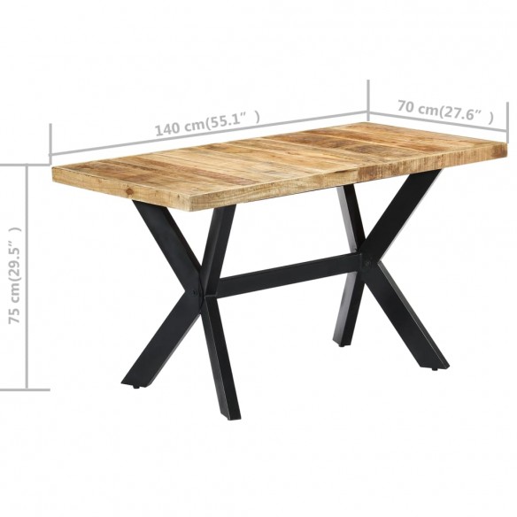 Table de salle à manger 140x70x75 cm Bois manguier massif brut Table de salle à manger 140x70x75 cm Bois manguier massif brut