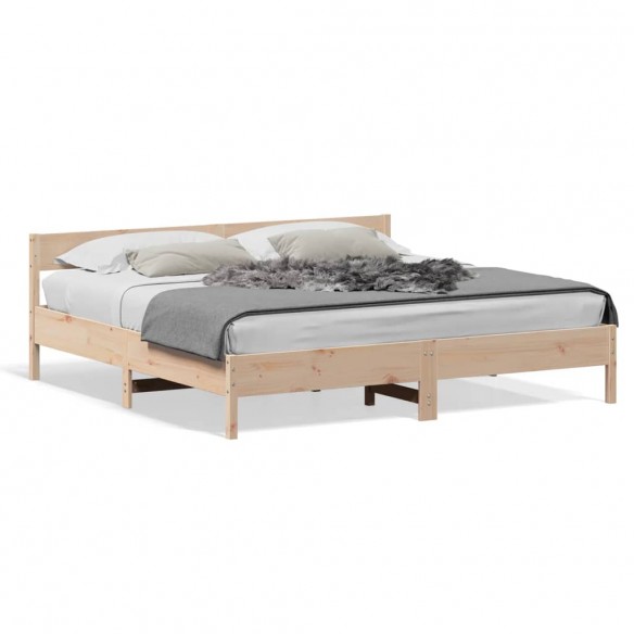 Lit avec tête de lit 180x200 cm bois de pin massif