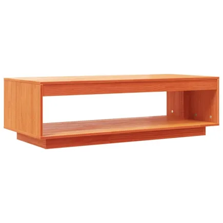 Table basse cire marron 110x50x33,5 cm bois massif de pin 2
