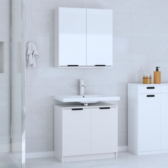 Meubles de salle de bain 2 pcs Blanc 