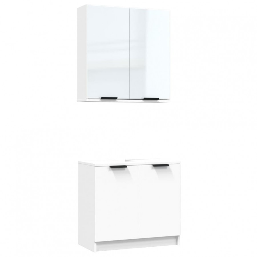 Meubles de salle de bain 2 pcs Blanc 
