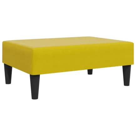 Repose-pied jaune 77x55x31 cm velours 2