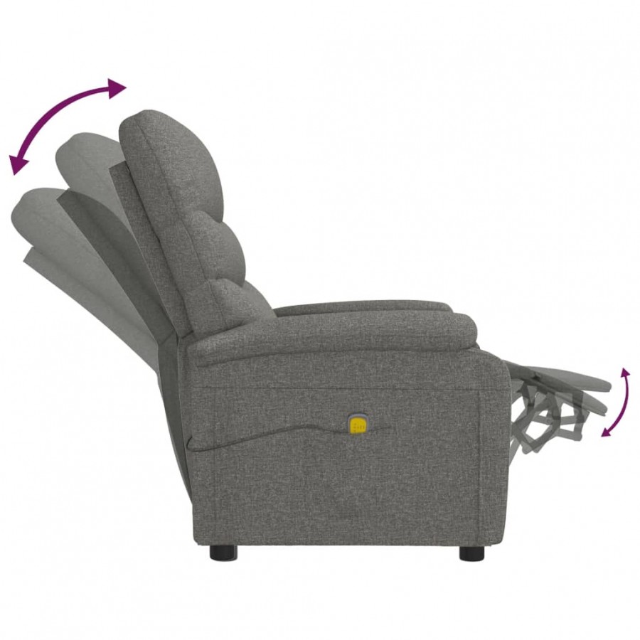 Fauteuil de massage Gris foncé Tissu