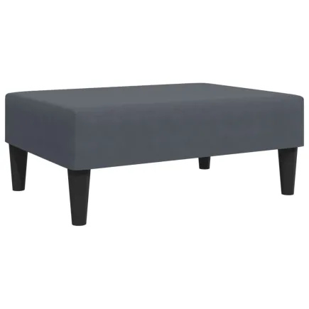 Repose-pied gris foncé 77x55x31 cm velours 2