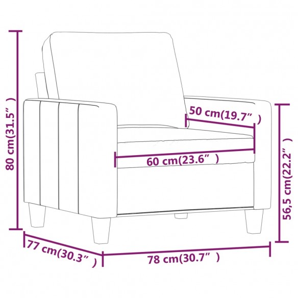 Fauteuil Crème 60 cm Similicuir