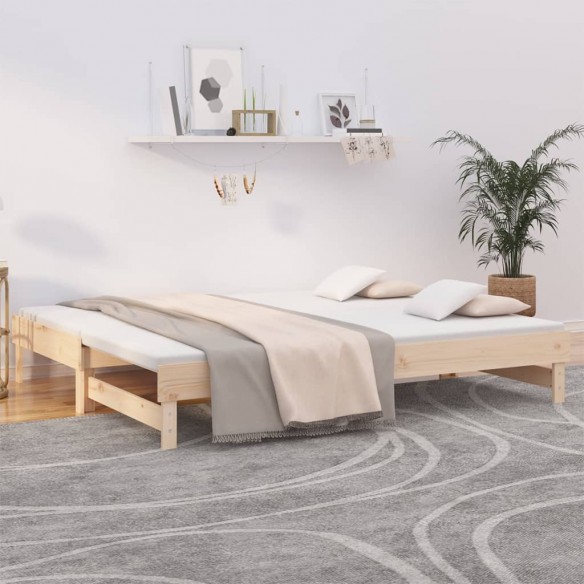 Lit coulissant 2x(90x200) cm Bois de pin massif