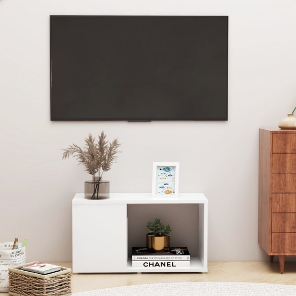 Meuble TV Blanc 60x24x32 cm Aggloméré