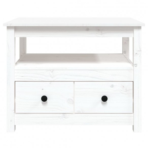 Table basse Blanc 71x49x55 cm Bois massif de pin Table basse Blanc 71x49x55 cm Bois massif de pin