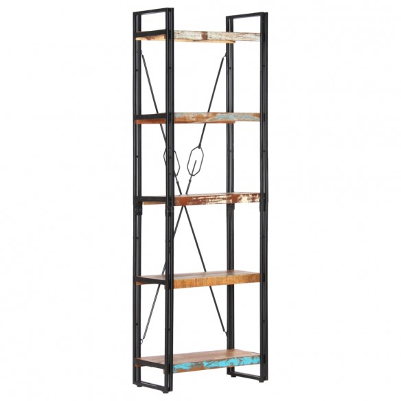 Bibliothèque 5 niveaux 60x30x180 cm Bois solide de récupération