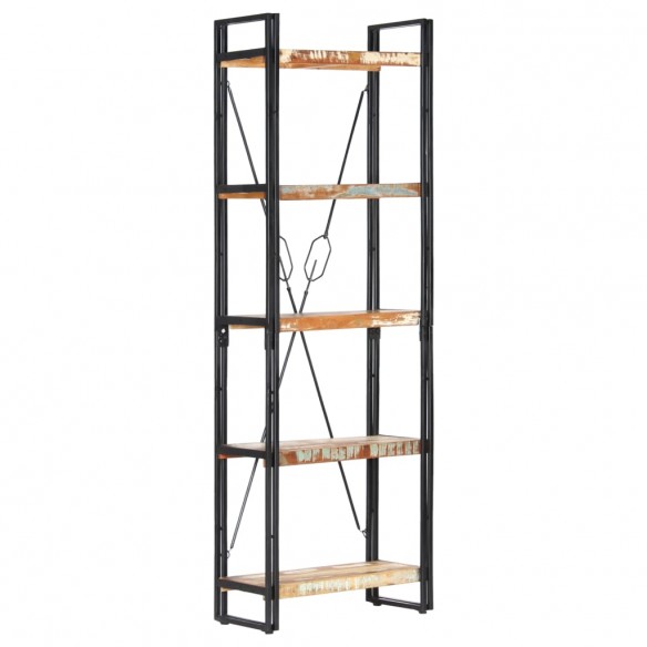 Bibliothèque 5 niveaux 60x30x180 cm Bois solide de récupération