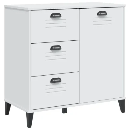Buffet VIKEN blanc 80x40x80 cm bois massif de pin