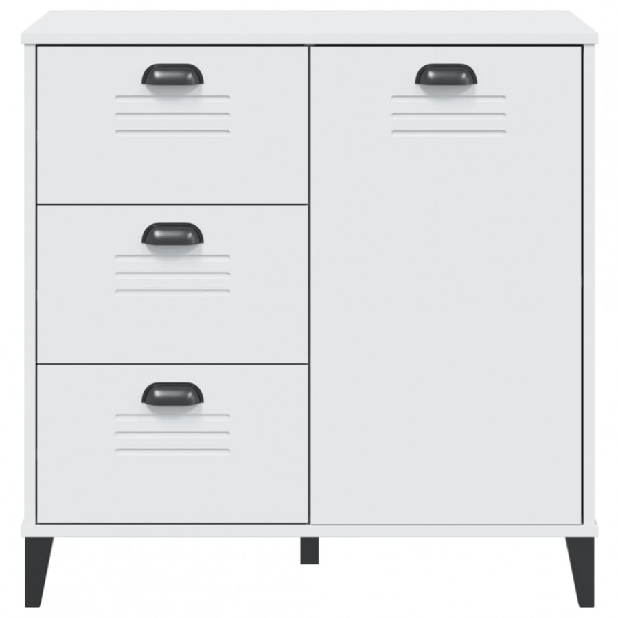 Buffet VIKEN blanc 80x40x80 cm bois massif de pin