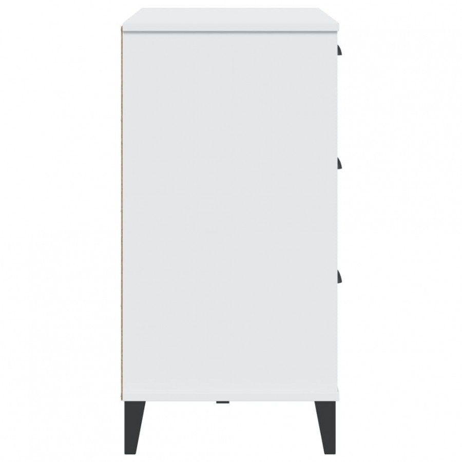 Buffet VIKEN blanc 80x40x80 cm bois massif de pin