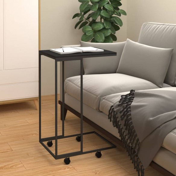 Table d'appoint avec roues Noir 40x30x63,5 cm 
