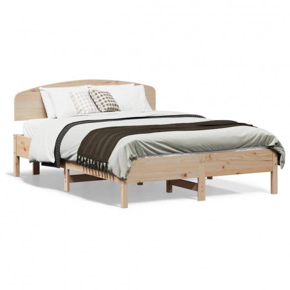 Lit avec tête de lit 135x190 cm bois de pin massif