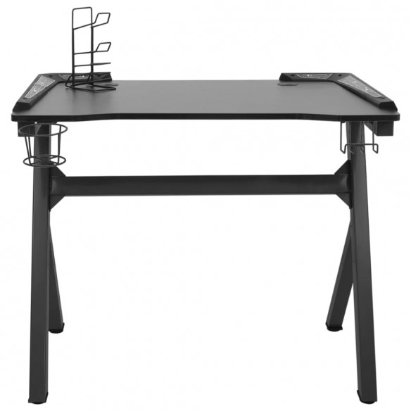 Bureau de jeu à LED en forme de Y noir 90x60x75 cm Bureau de jeu à LED en forme de Y noir 90x60x75 cm