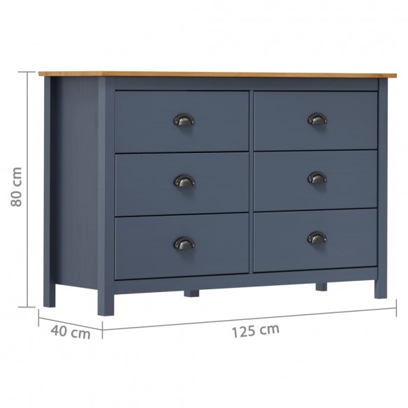 Buffet Hill Gris 125x40x80 cm Bois de pin solide Buffet Hill Gris 125x40x80 cm Bois de pin solide