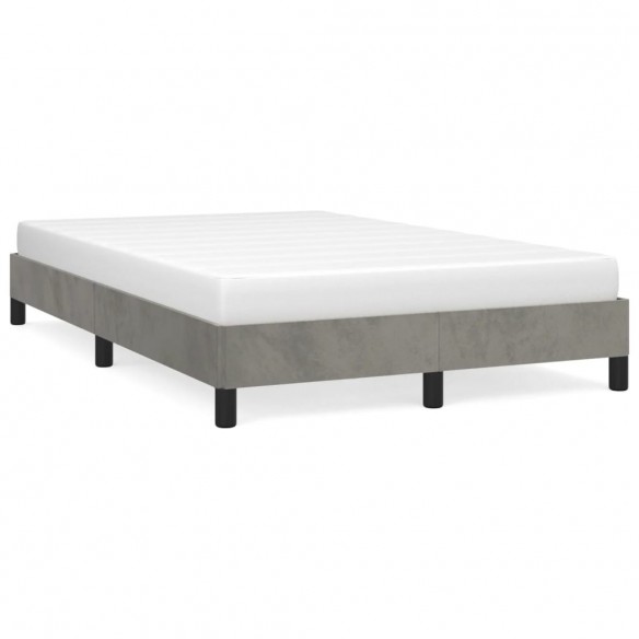 Lit gris clair 120x190 cm velours
