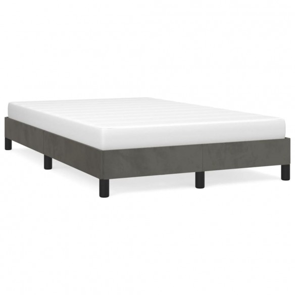 Lit gris foncé 120x190 cm velours
