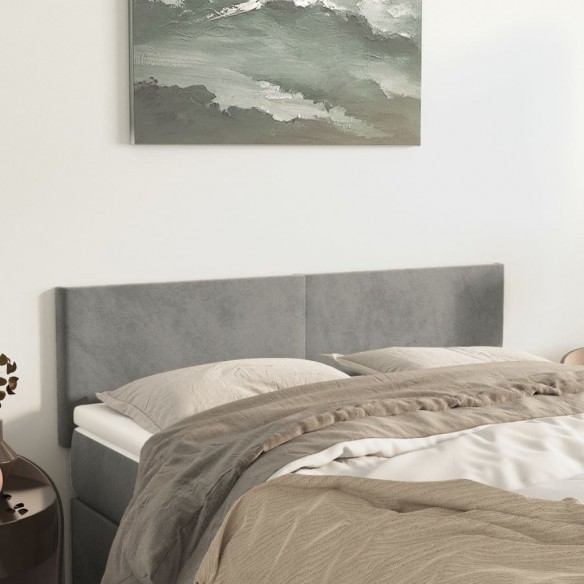 Têtes de lit 2 pcs Gris clair 72x5x78/88 cm Velours