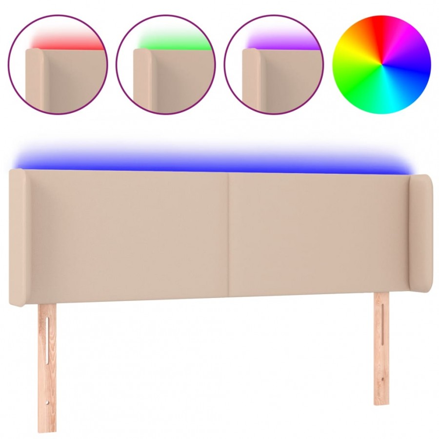 Tête de lit à LED Cappuccino 147x16x78/88 cm Similicuir