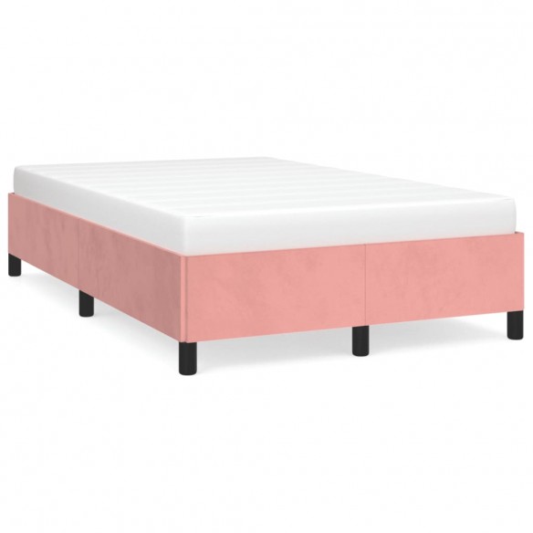 Lit rose 120x190 cm velours