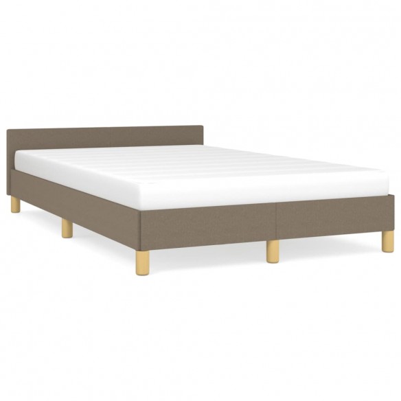 Lit avec tête de lit taupe 120x190 cm tissu
