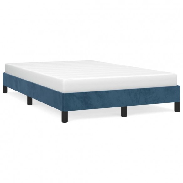 Lit bleu foncé 120x190 cm velours