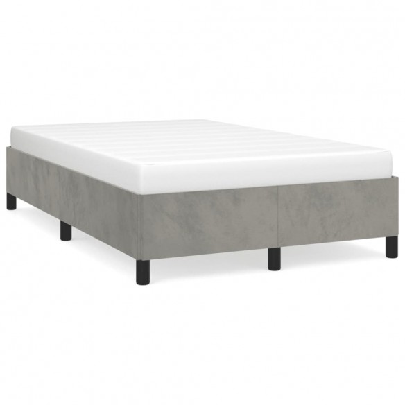 Lit gris clair 120x190 cm velours