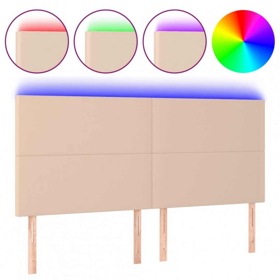 Tête de lit à LED Cappuccino 160x5x118/128 cm Similicuir