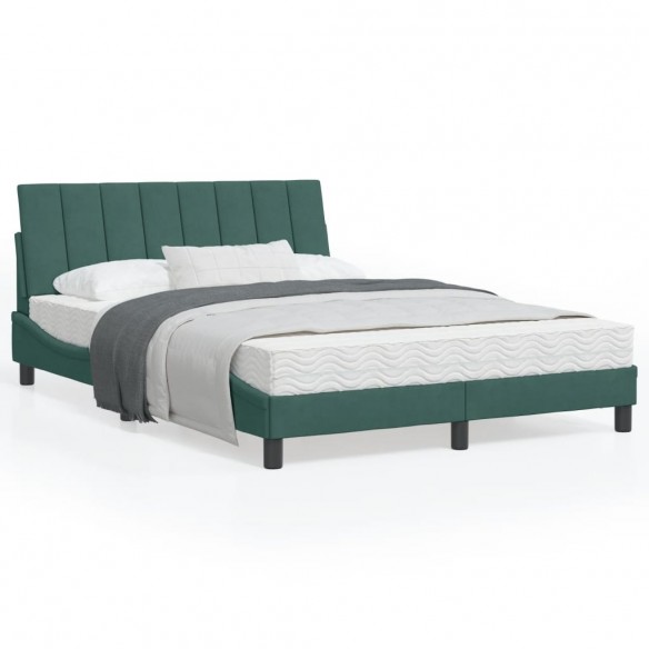 Lit avec lumières LED vert foncé 120x200 cm velours