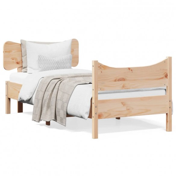 Lit avec tête de lit 90x200 cm bois de pin massif