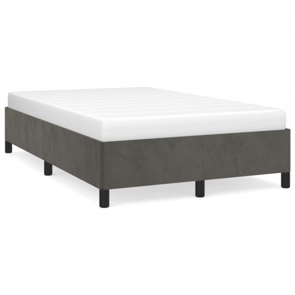 Lit gris foncé 120x190 cm velours