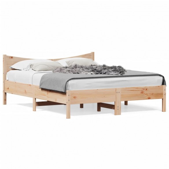 Lit avec tête de lit 160x200 cm bois de pin massif