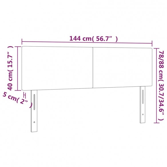 Têtes de lit 2 pcs Bleu foncé 72x5x78/88 cm Velours