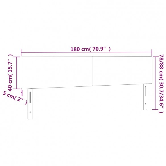 Têtes de lit 2 pcs Gris clair 90x5x78/88 cm Tissu Têtes de lit 2 pcs Gris clair 90x5x78/88 cm Tissu