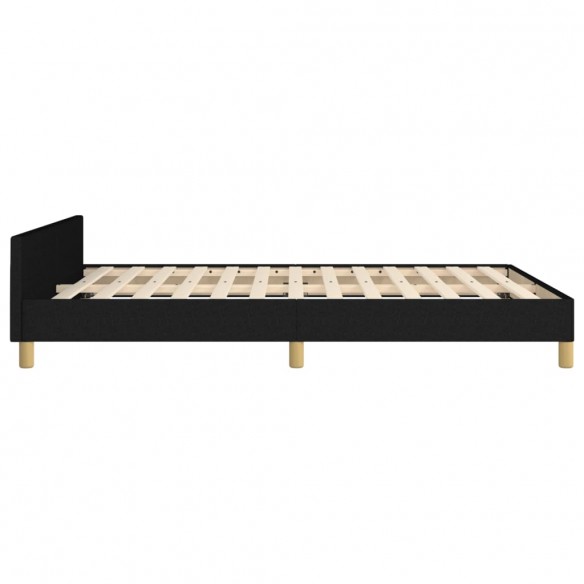 Lit avec tête de lit Noir 140x200 cm Tissu