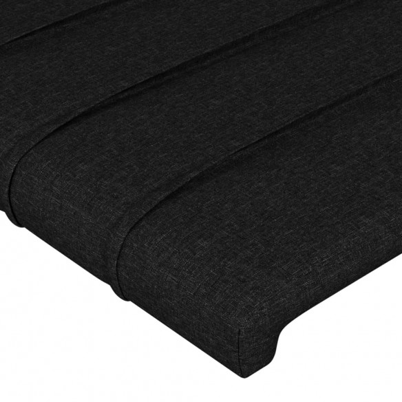 Lit avec tête de lit Noir 140x200 cm Tissu