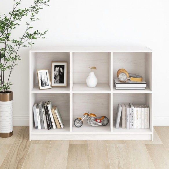 Bibliothèque Blanc 104x33x76 cm Bois de pin massif