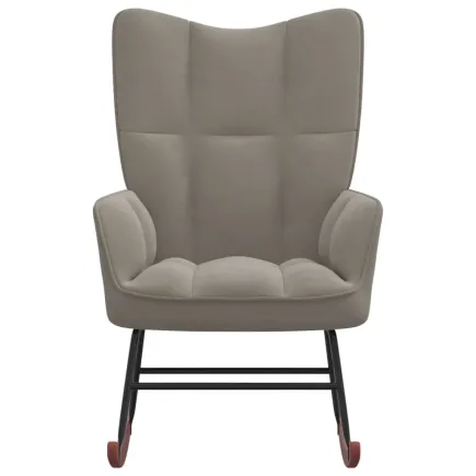 Chaise à bascule Gris clair Velours 2