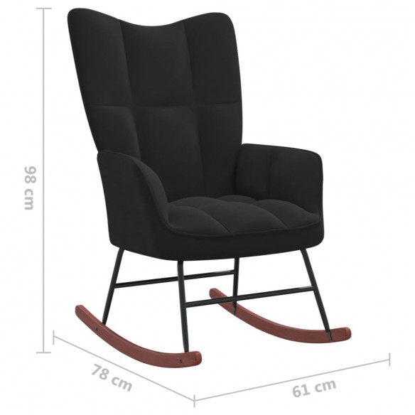 Chaise à bascule Noir Velours Chaise à bascule Noir Velours