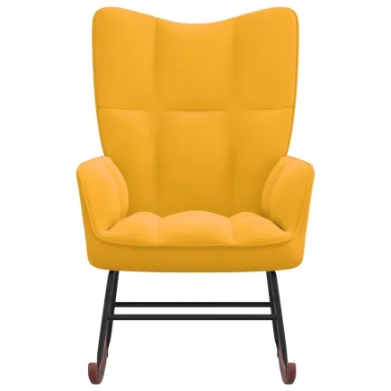 Chaise à bascule Jaune moutarde Velours 2