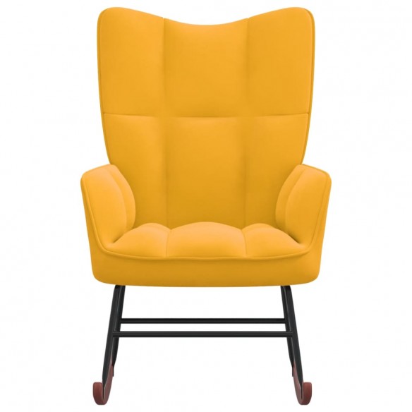 Chaise à bascule Jaune moutarde Velours Chaise à bascule Jaune moutarde Velours