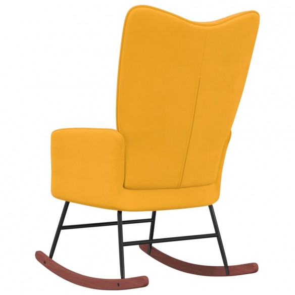 Chaise à bascule Jaune moutarde Velours Chaise à bascule Jaune moutarde Velours