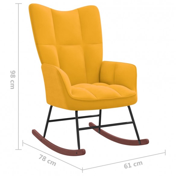 Chaise à bascule Jaune moutarde Velours Chaise à bascule Jaune moutarde Velours