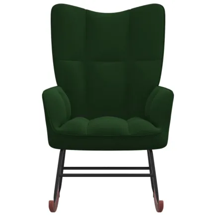 Chaise à bascule Vert foncé Velours 2