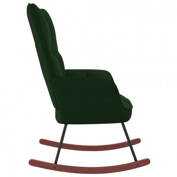 Chaise à bascule Vert foncé Velours Chaise à bascule Vert foncé Velours