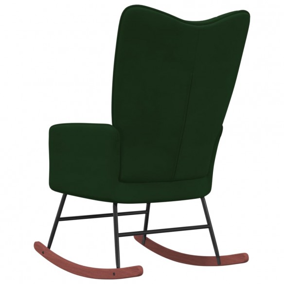 Chaise à bascule Vert foncé Velours Chaise à bascule Vert foncé Velours