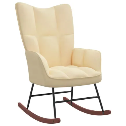 Chaise à bascule Blanc crème Velours