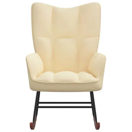 Chaise à bascule Blanc crème Velours 2